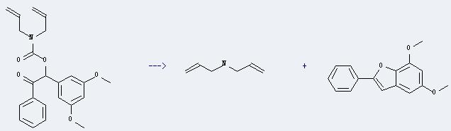 Diallylamine can be prepared by diallyl-carbamic acid 1-(3,5-dimethoxy-phenyl)-2-oxo-2-phenyl-ethyl ester. The other product is 5,7-dimethoxy-2-phenyl-benzofuran