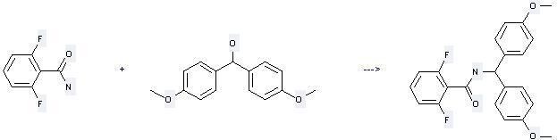 2,6-Difluorobenzamide can be used to produce N-(4,4'-dimethoxybenzhydryl)-2,6-difluorobenzamide at the temperature of 20 °C