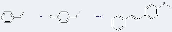 p-Anisidine can react with vinylbenzene to get 1-methoxy-4-trans-styryl-benzene